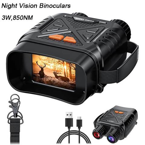 Nachtsichtfernglas 1080P 10x Digital 800m Infrarot Volldunkel 2.8 Zoll Großbildschirm Camping Smart