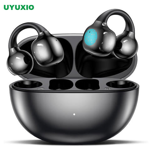 UYUXIO BT 5.4 Clip-on-Ohrhörer Kabellos Open-Ear 72 Stunden Spielzeit für Sport Training