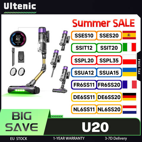 Ultenic U20 55000Pa Akku-Staubsauger 7-Stufige Filterung 60min 1.5L 65cm Biegsamer Stiel Smart Heim