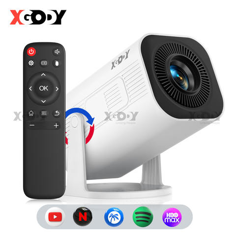 XGODY Projektor 300 ANSI 4K Mini Beamer Short Throw Wifi6 Android BT5.2 1280x720P Heimkino Tragbar