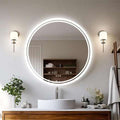 Großer Runder LED Badspiegel Kosmetikspiegel Beschlagfrei Make-up Wandmontage Smart Touch Hell