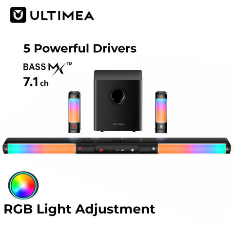 ULTIMEA 410W 7.1 Kanal Surround Soundbar RGB 2 Surround-Lautsprecher 6.5 Zoll Subwoofer TV-Soundsystem Smart