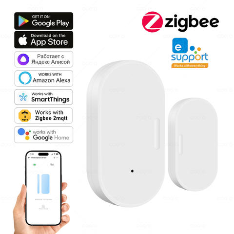 Ewelink Zigbee Türsensor Kabelloser Fenster-Alarm Zigbee2MQTT Alexa Google Gateway