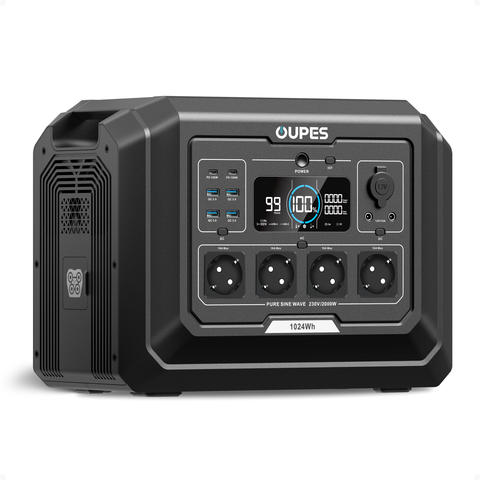 OUPES Mega 1 Powerstation 1024Wh LiFePO4 4x2000W 0-100% in 46min Schnellladung Solargenerator Smart