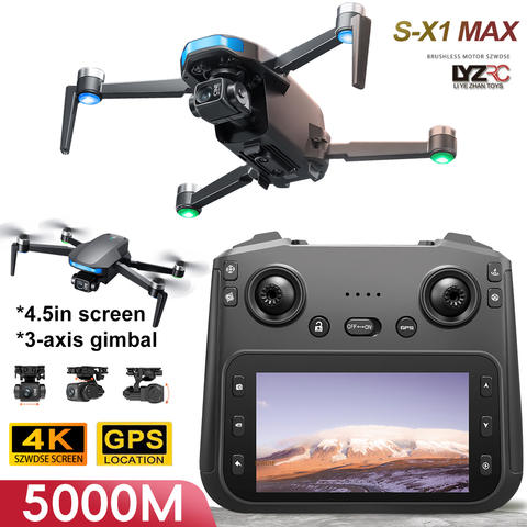 S-X1 MAX GPS Drohne 4K HD-Kamera 3-Achsen-Gimbal Bürstenlos 5G FPV Digitale Bildübertragung RC Quadcopter