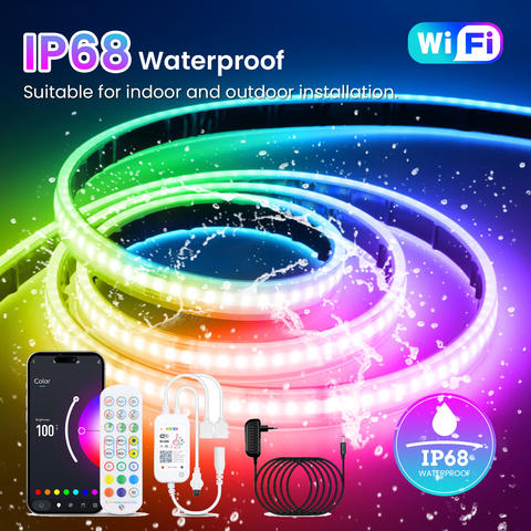 IP68 Wasserdicht RGB COB LED Streifen 12V 24V Outdoor Garten Schwimmbad Tuya WIFI Alexa