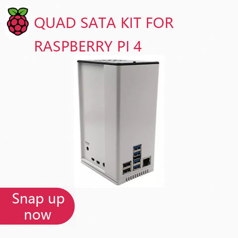 Quad SATA Kit Raspberry Pi 4 NAS Network Storage Server KI DIY einfach aufbauen
