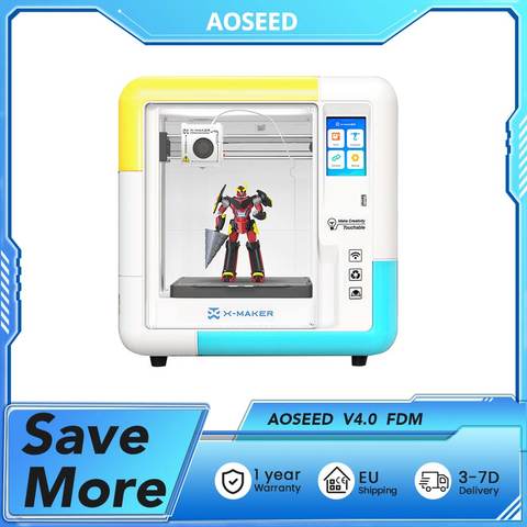 AOSEED X-MAKER AI V4.0 3D-Drucker 0.05mm Präzision 400mm/s WiFi Vollgeschlossen Kinderfreundlich Smart