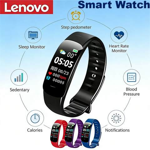 Lenovo C1 Plus Smartwatch Bluetooth Schrittzählung Sportarmband Herzfrequenz Blutdruck Schlaf Männer Frauen