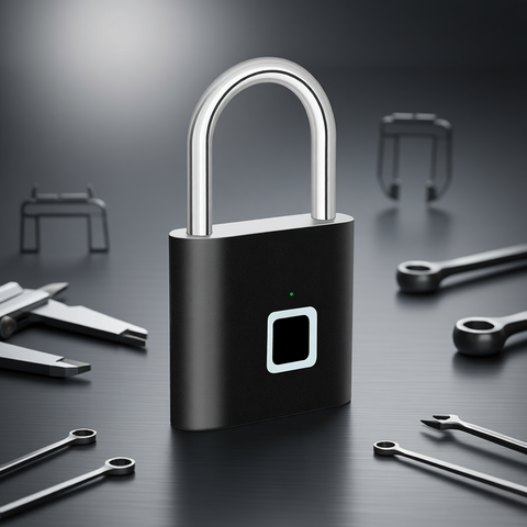 KERUI Fingerabdruck Smart Vorhängeschloss Schlüssellos USB Aufladbar Wasserdicht 0,2 Sek Entriegelung