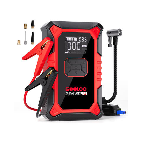 GOOLOO A3 Starthilfe mit Luftkompressor 3000A Auto-Batterie-Booster 150PSI Auto-Shutoff