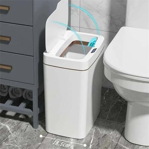 Smart Badezimmer Mülleimer Automatische Verpackung Elektronisch Berührungslos Sensor 15L