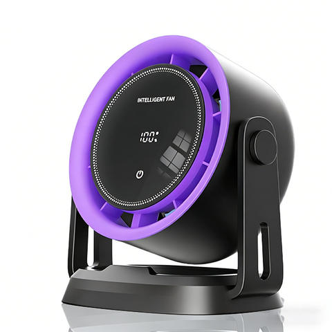 Desktop Ventilator Blattlos USB Aufladbar Smart Touchscreen 3600mAh Geräuscharm Turbo Tischventilator Büro Zuhause
