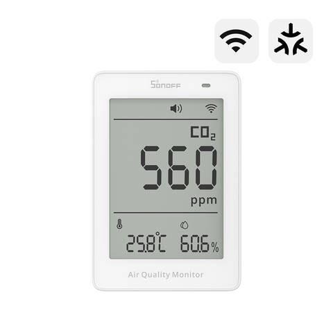 SONOFF AirGuard CO2 Matter WiFi Luftqualitätsmonitor Temperatur-Feuchtigkeitsmesser Alarm