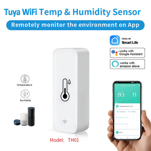 Tuya Smart WiFi Temperatur Feuchtigkeitssensor Innenthermometer Hygrometer Alexa Google Assistant