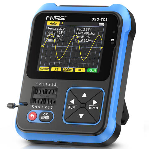 FNIRSI DSO-TC3 Tragbar Digital Oszilloskop Transistortester 3-in-1 Multimeter Diodenspannung LCR