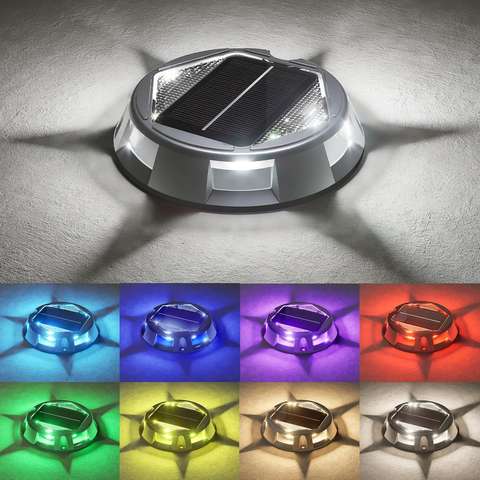 RGB Solar Bodenleuchten 4er-Set IP68 Wasserdicht Landschaft Garten Pathway Einbau Smart