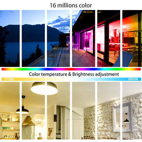 LED-Smart-Glühbirne E27 farbwechselnde LED-Glühbirne Musiksynchronisierung WLAN BLE 5.0 dimmbare RGB-Smart-Home-Beleuchtung