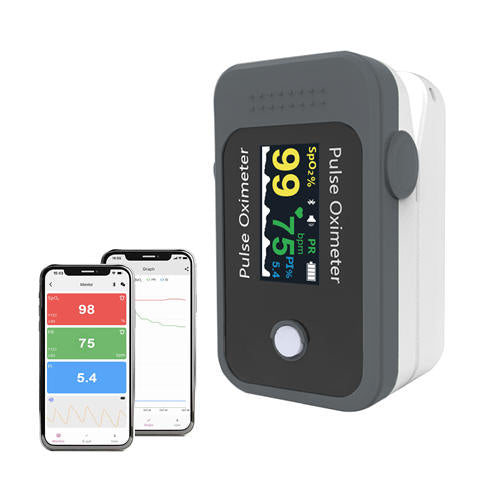 Finger-Pulsoximeter SPO2 Blutsauerstoff Herzfrequenz Bluetooth Alarm Digitalanzeige