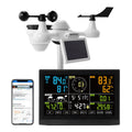 SucceBuy 7-in-1 WiFi Wetterstation 7.5 Zoll Farbdisplay Solar Außensensor Temperatur Feuchtigkeit Smart Home