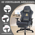 Kitinjoy Gaming Stuhl Wildleder Hohe Rückenlehne Ergonomisch Fußstütze Bürostuhl Erwachsene Smart