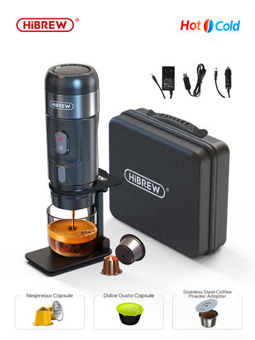 HiBREW Tragbare Kaffeemaschine Auto 12V Nespresso Dolce Gusto Kapsel Pulver H4A