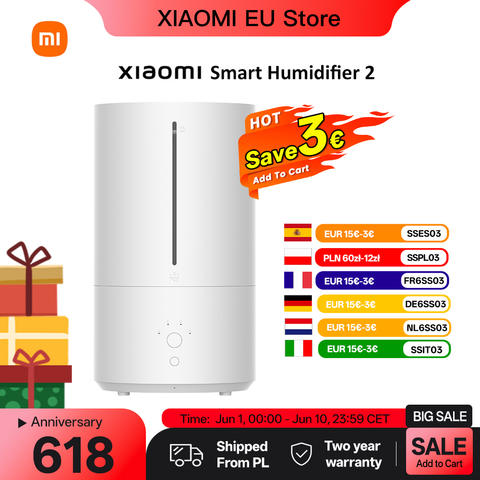 Xiaomi Smart Luftbefeuchter 2 4,5L UV-C Licht Luftreiniger Auto-Modus Leise Zuhause