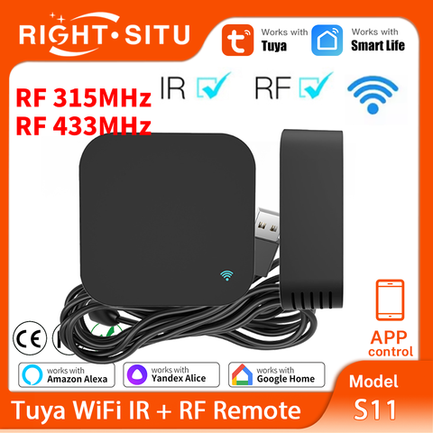 Tuya IR RF Fernbedienung 433MHz WiFi App AC TV SmartLife Yandex Alexa