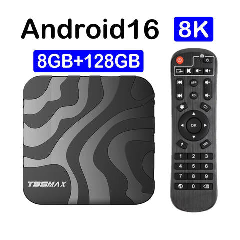 T95 Max Smart TV Box 8GB 128GB Android WiFi6 Google Assistant Bluetooth 8K Ultra Streaming