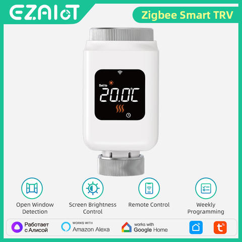 Tuya Zigbee Smart Heizkörper Stellantrieb TRV Thermostatischer Ventilkopf Temperaturregler Alexa Google Smart