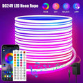 24V Neon LED Lichtschlauch Silikon RGB 5M bis 30M App Steuerung Musik Sync Neon Seilstreifen