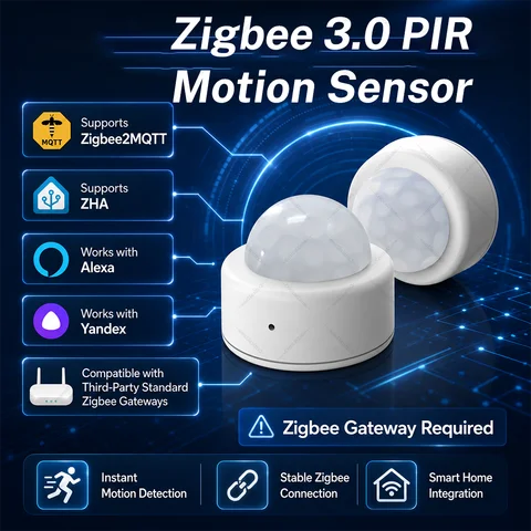 Zigbee 3.0 PIR Bewegungssensor kompatibel mit Home Assistant Alexa ZHA Zigbee2MQTT SmartLife