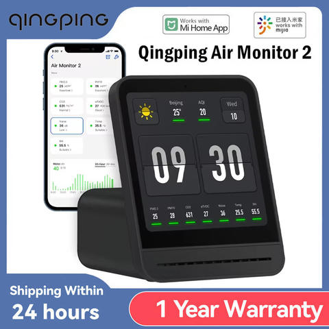 Qingping Smart Air Monitor 2 Touchscreen CO2 PM2.5 Temperatur Feuchte Mi Home App HomeKit Smart