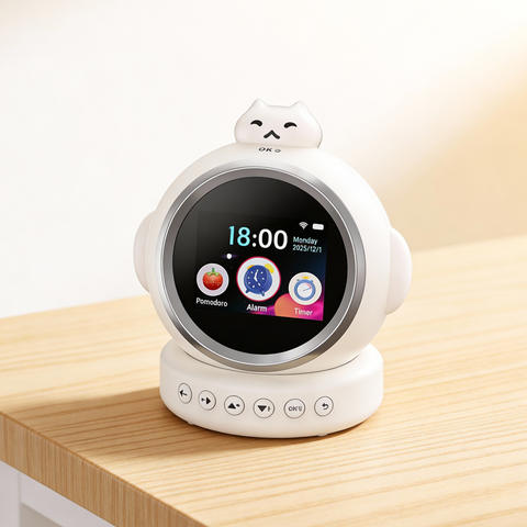 KI Lautsprecher WiFi Sprachassistent HD Touchscreen Display Wecker Hi-Fi Stereo RGB Nachtlicht Smart