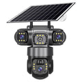 Solar 4G SIM 15MP 3 Linsen 3 Bildschirme 10x Zoom PIR Menschenerkennung Nachtsicht Sicherheitskamera Smart