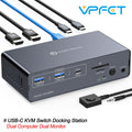 USB-C KVM Dockingstation HDMI 4K 60Hz 10Gbps Gemeinsame Maus Tastatur Dual Monitor Smart