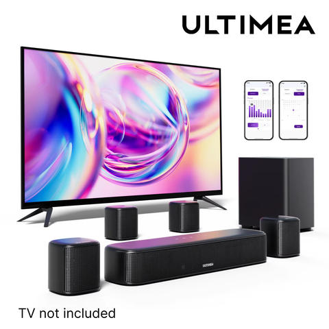 ULTIMEA 7.1 Kanal Soundbar mit 4 Surround-Lautsprechern App-Steuerung virtueller Surround-Sound Heimkino TV Smart