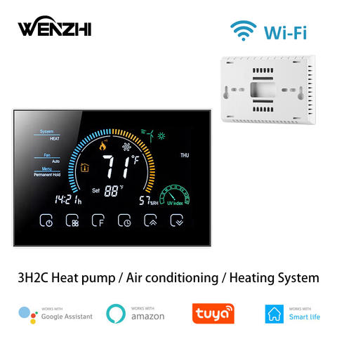 WiFi 3H2C Wärmepumpe Thermostat Touch Programmierbar Klimaanlage Tuya Smart Leben Alexa Google