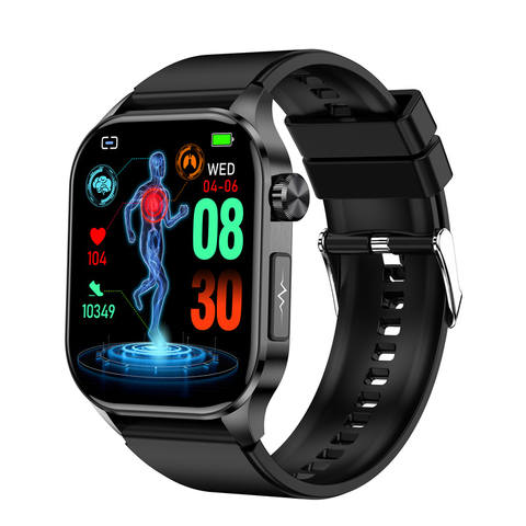 ET580 Smartwatch 2.04 Zoll AMOLED Bluetooth EKG Blutdruck Sauerstoff SOS Herzfrequenz