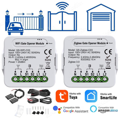 Tuya Smart Garagentorantrieb WiFi Zigbee 3.0 Universal Controller Alexa Google Smart Home App Sprachsteuerung