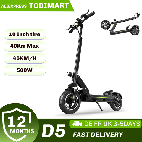 TODIMART D5 500W 48V Offroad E-Scooter Smart App Doppelte Stoßdämpfung 10 Zoll Erwachsene Smart
