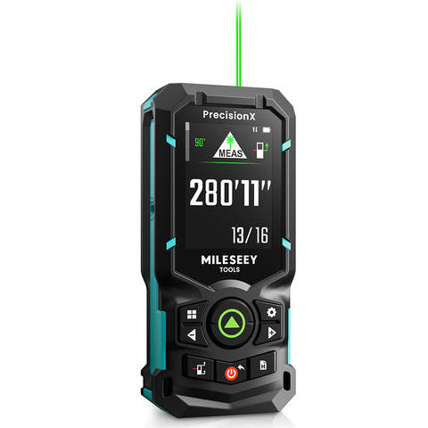 MILESEEY S50 Smart Bluetooth Laser Entfernungsmesser 120m Grüner Laser ±1/16 Zoll Genauigkeit Wiederaufladbar Digital Smart