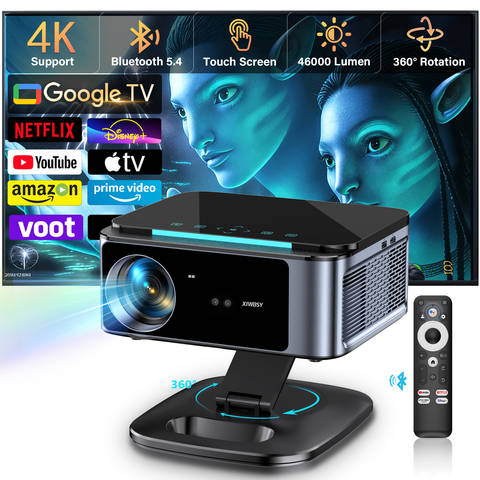 XIWBSY 4K Google TV Projektor 46000 Lumen TOF Laser-Fokus Tageslicht Heimkino Smart Beamer