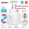 Tuya Smart Stecker Zigbee EU 16A 20A Stromverbrauchsmessung Zeitschaltuhr Alexa Google Home