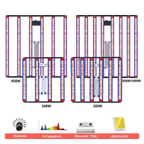 YXO 1000W LED Pflanzenlampe LM301H EVO Quantum UV IR Vollspektrum Gewächshaus Professional Smart