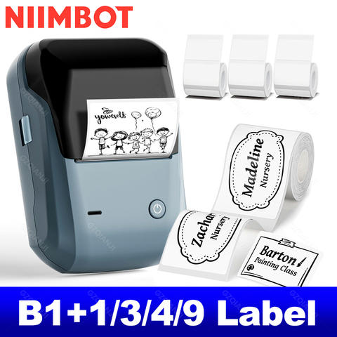 NIIMBOT B1 Etikettendrucker 5.1cm Selbstklebend Bluetooth Wasserdichte Etikettenrolle Mini Tragbar Smart