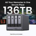 NASync DXP4800 Plus 4-Bay NAS Intel Gold 16GB DDR5 10GbE 2.5GbE Dual M.2 NVMe 4K Multimedia Smart