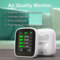 WiFi 8-in-1 Smart Luftqualitätsmonitor NDIR Laser CO2 PM2.5 HCHO TVOC App Raumdetektor