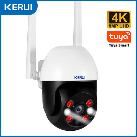 KERUI 5MP 8MP 4K PTZ WiFi IP Drahtlose Kamera Tuya Smart Outdoor Home Security Dual Objektiv 10MP 5K CCTV Video