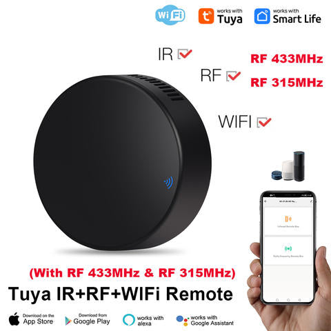 Tuya WiFi RF IR Fernbedienung 433MHz Smart Home Klimaanlage TV Alexa Google